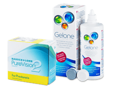 PureVision 2 for Presbyopia (6 линз) + Раствор Gelone 360 ml