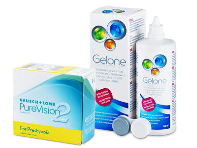 PureVision 2 for Presbyopia (6 линз) + Раствор Gelone 360 ml