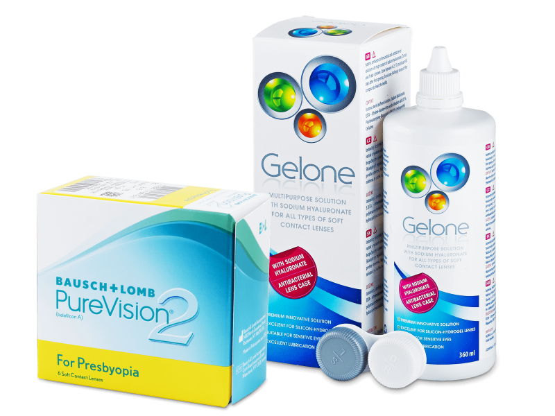 PureVision 2 for Presbyopia (6 линз) + Раствор Gelone 360 ml