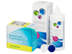 PureVision 2 for Presbyopia (6 линз) + Раствор Gelone 360 ml