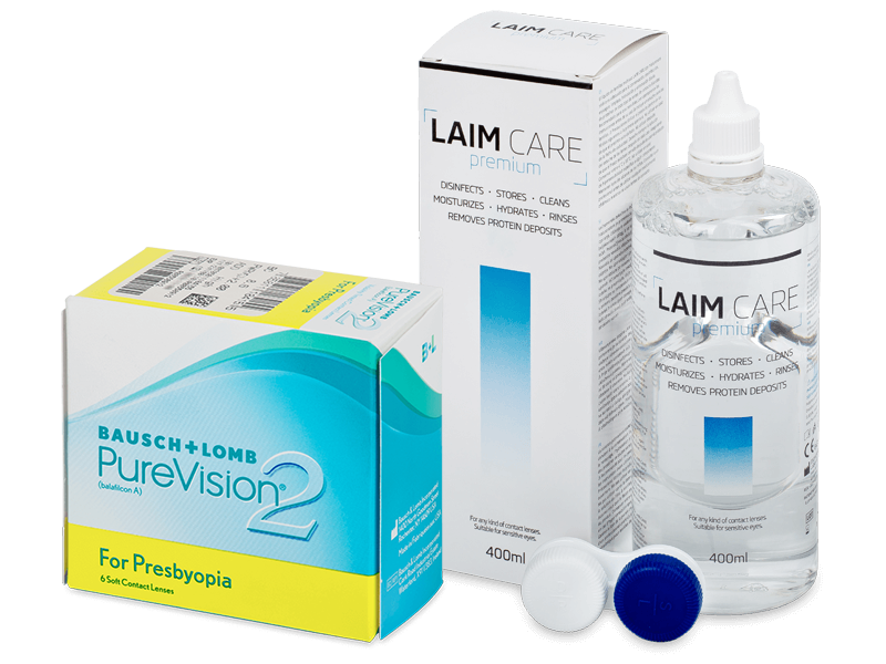 PureVision 2 for Presbyopia (6 линз) + Раствор Laim-Care 400 ml