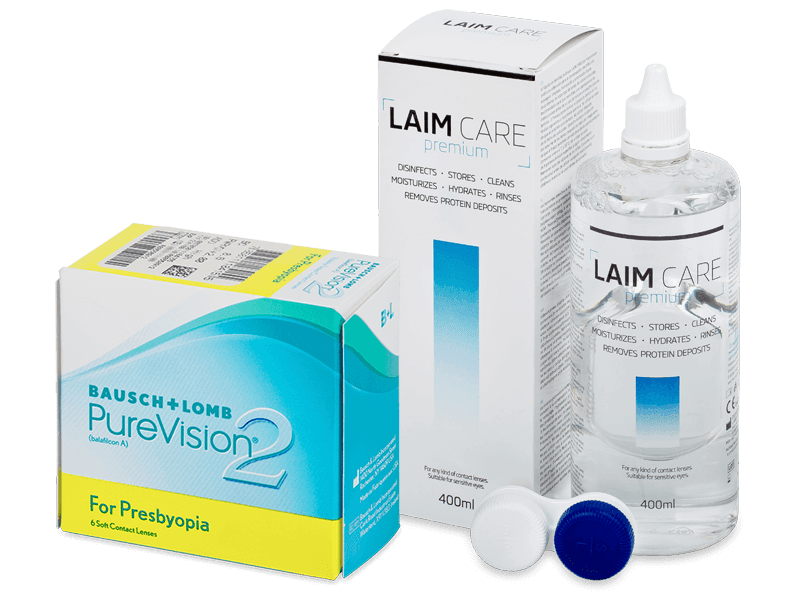 PureVision 2 for Presbyopia (6 линз) + Раствор Laim-Care 400 ml