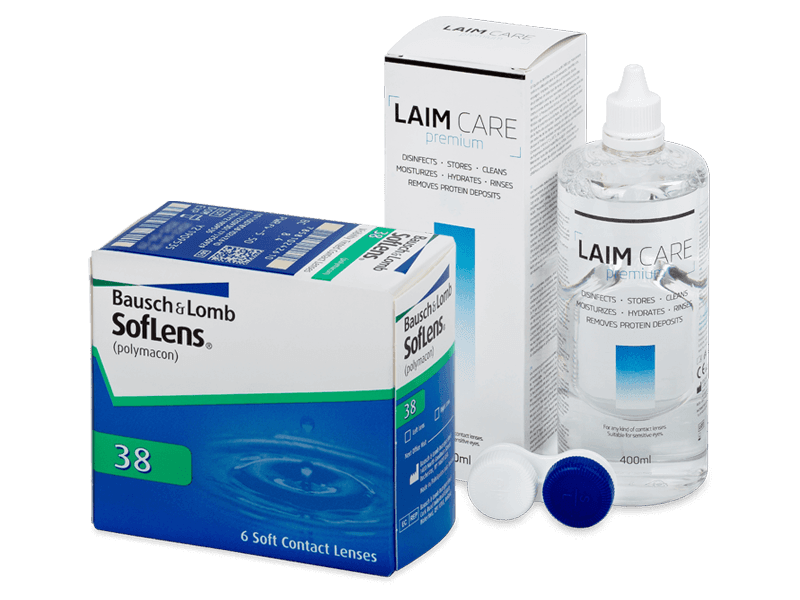 SofLens 38 (6 линз) + Раствор Laim-Care 400 ml
