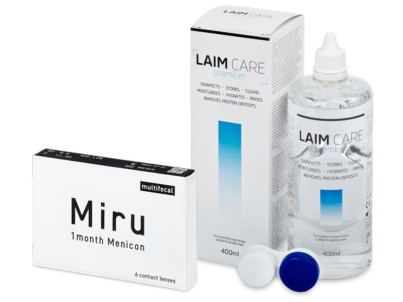 Miru 1 Month Menicon Multifocal (6 линз) + Раствор Laim-Care 400 ml