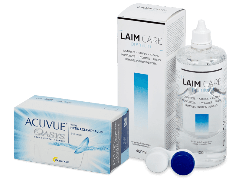 Acuvue Oasys (24 линз) + Раствор Laim-Care 400 мл