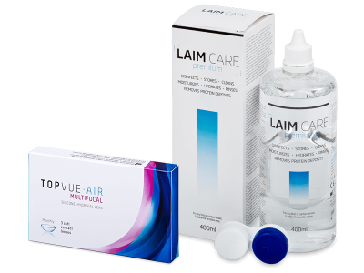TopVue Air Multifocal (3 линзы) + Раствор Laim-Care 400 мл