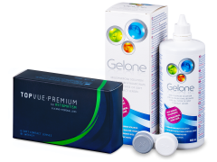 TopVue Premium for Astigmatism (6 линз) + Раствор Gelone 360 мл
