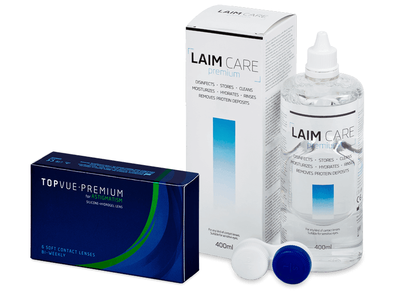 TopVue Premium for Astigmatism (6 линз) + Раствор Laim-Care 400 мл