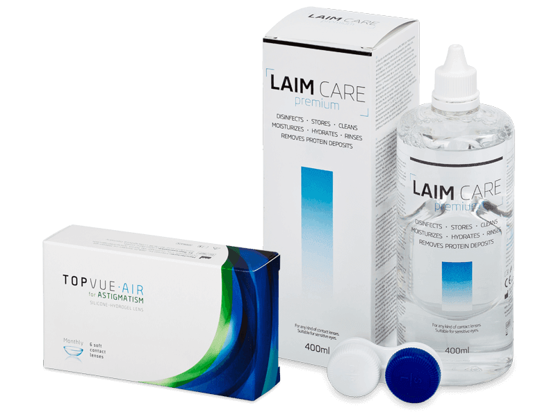 TopVue Air for Astigmatism (6 линз) + Раствор Laim-Care 400 ml