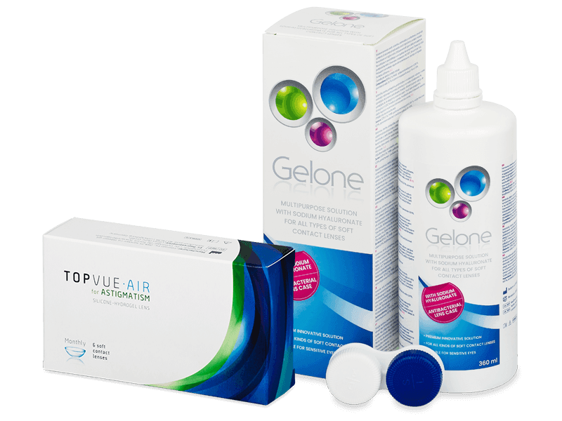 TopVue Air for Astigmatism (6 линз) + Раствор Gelone 360 ml
