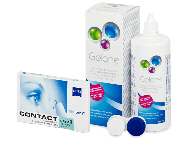 Carl Zeiss Contact Day 30 Compatic (6 линз) + Раствор Gelone 360 мл