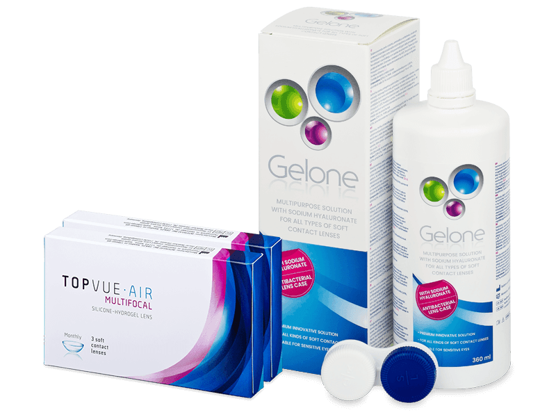 TopVue Air Multifocal (6 линз) + Раствор Gelone 360 ml