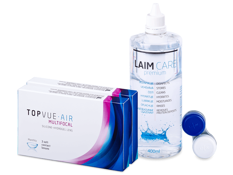 TopVue Air Multifocal (6 линз) + Раствор Laim-Care 400 ml
