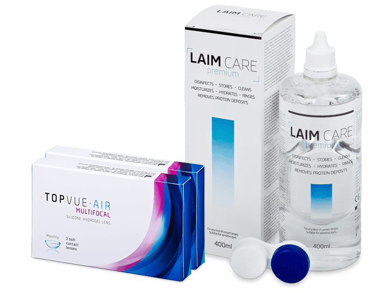 TopVue Air Multifocal (6 линз) + Раствор Laim-Care 400 ml
