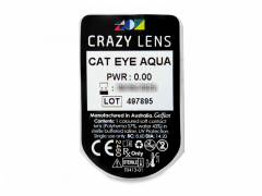CRAZY LENS - Cat Eye Aqua - без диоптрий (2 однодневных цветных линз)