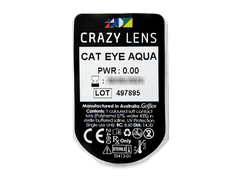 CRAZY LENS - Cat Eye Aqua - без диоптрий (2 однодневных цветных линз)