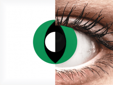 CRAZY LENS - Cat Eye Green - без диоптрий (2 однодневных цветных линз)