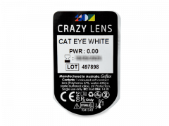 CRAZY LENS - Cat Eye White - без диоптрий (2 однодневных цветных линз)