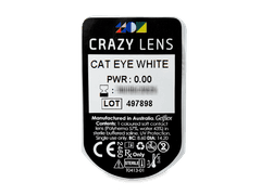 CRAZY LENS - Cat Eye White - без диоптрий (2 однодневных цветных линз)