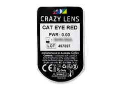 CRAZY LENS - Cat Eye Red - без диоптрий (2 однодневных цветных линз)