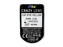 CRAZY LENS - Cat Eye Yellow - без диоптрий (2 однодневных цветных линз)