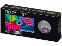 CRAZY LENS - Harlequin Black - с диоптриями (2 однодневных цветных линз)