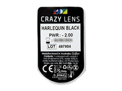 CRAZY LENS - Harlequin Black - с диоптриями (2 однодневных цветных линз)