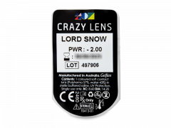 CRAZY LENS - Lord Snow - с диоптриями (2 однодневных цветных линз)