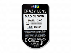 CRAZY LENS - Mad Clown - с диоптриями (2 однодневных цветных линз)