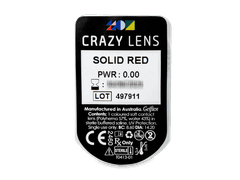 CRAZY LENS - Solid Red - без диоптрий (2 однодневных цветных линз)