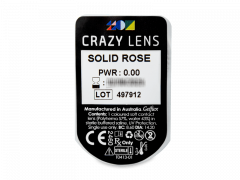 CRAZY LENS - Solid Rose - без диоптрий (2 однодневных цветных линз)