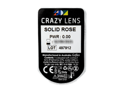 CRAZY LENS - Solid Rose - без диоптрий (2 однодневных цветных линз)