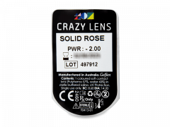 CRAZY LENS - Solid Rose - с диоптриями (2 однодневных цветных линз)