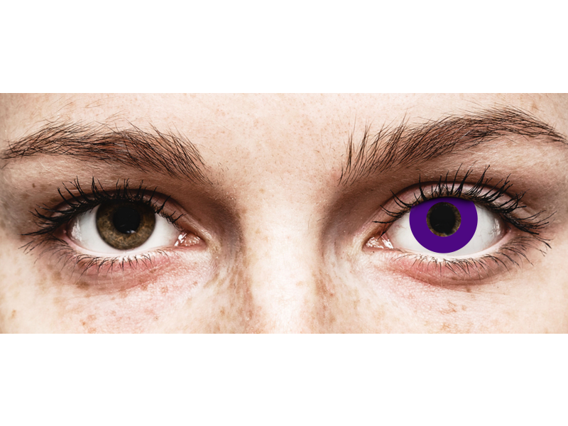 CRAZY LENS - Solid Violet - с диоптриями (2 однодневных цветных линз)