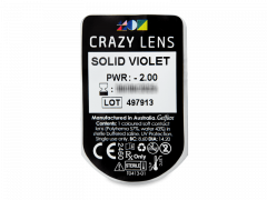 CRAZY LENS - Solid Violet - с диоптриями (2 однодневных цветных линз)