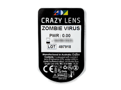 CRAZY LENS - Zombie Virus - без диоптрий (2 однодневных цветных линз)