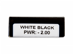 CRAZY LENS - White Black - с диоптриями (2 однодневных цветных линз)