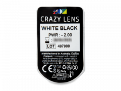 CRAZY LENS - White Black - с диоптриями (2 однодневных цветных линз)