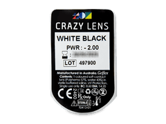 CRAZY LENS - White Black - с диоптриями (2 однодневных цветных линз)