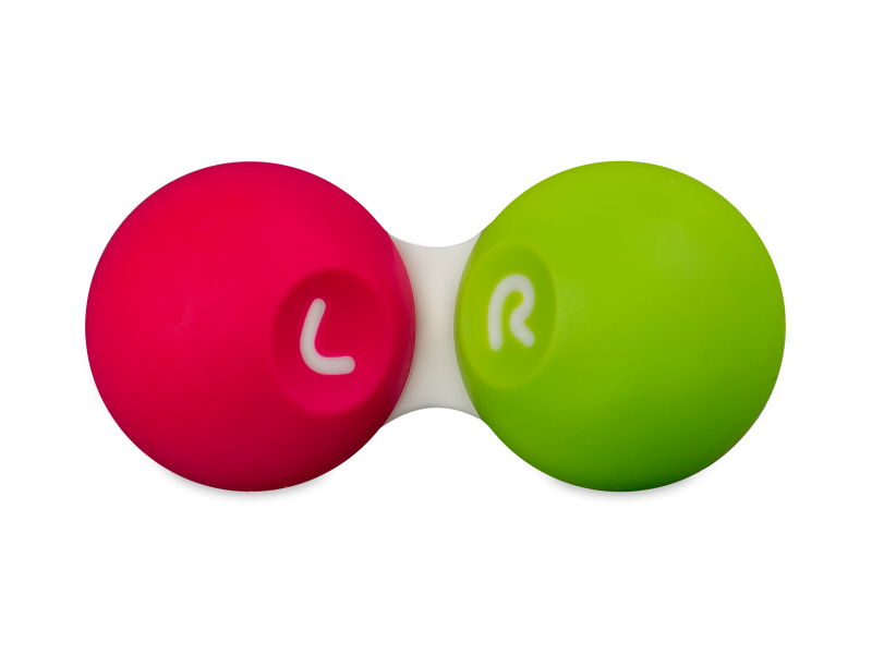 Розово-зеленый контейнер для контактных линз 