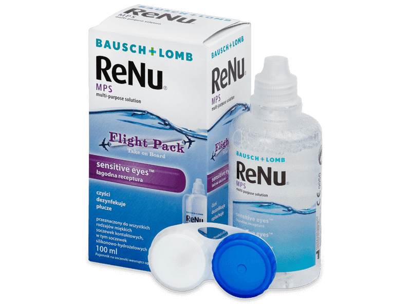 Раствор ReNu MPS Sensitive Eyes Flight pack 100 мл 