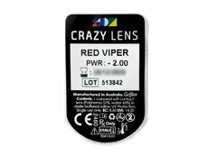 CRAZY LENS - Red Viper - с диоптриями (2 однодневных цветных линз)
