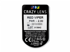 CRAZY LENS - Red Viper - с диоптриями (2 однодневных цветных линз)