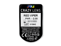 CRAZY LENS - Red Viper - с диоптриями (2 однодневных цветных линз)