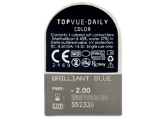 TopVue Daily Color - Brilliant Blue - с диоптриями (2 однодневных цветных линз)