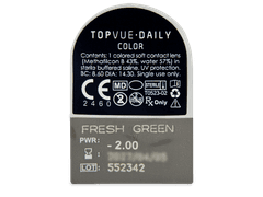 TopVue Daily Color - Fresh Green - с диоптриями (2 однодневных цветных линз)