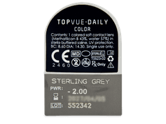 TopVue Daily Color - Sterling Grey - с диоптриями (2 однодневных цветных линз)