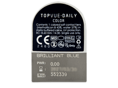 TopVue Daily Color - Brilliant Blue - без диоптрий (2 однодневных цветных линз)