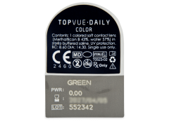 TopVue Daily Color - Green - без диоптрий (2 однодневных цветных линз)