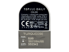 TopVue Daily Color - Turquoise - без диоптрий (2 однодневных цветных линз)
